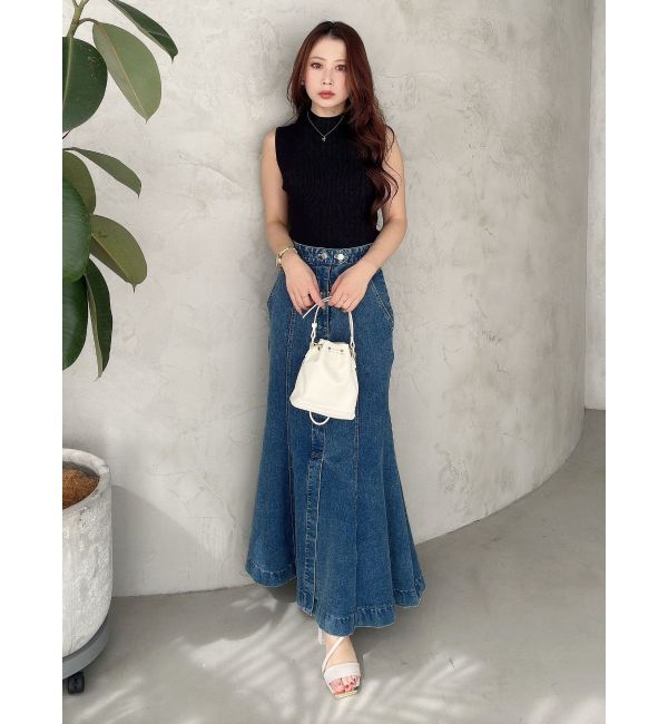 MERCURYDUO「ステッチワークデニムマーメイドスカート」|スカート|