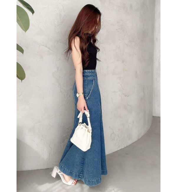 MERCURYDUO「ステッチワークデニムマーメイドスカート」|スカート|