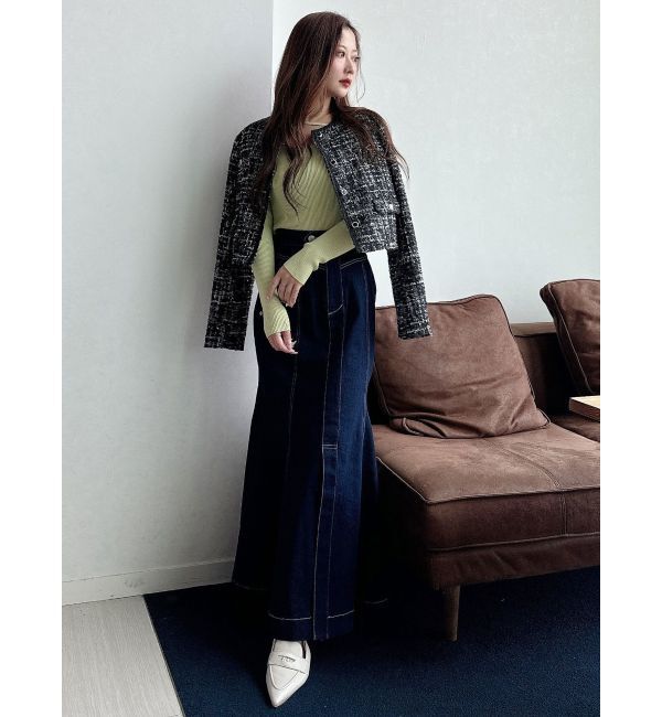 MERCURYDUO「ステッチワークデニムマーメイドスカート」|スカート|