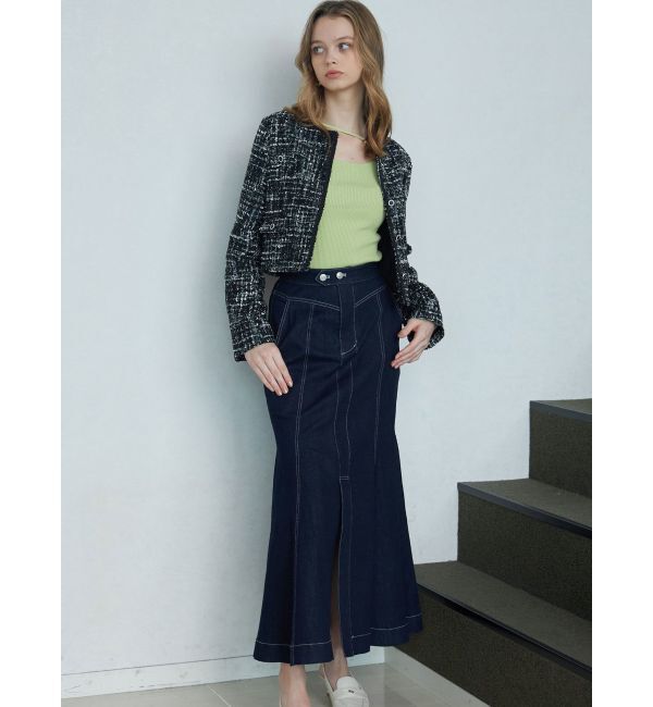 MERCURYDUO「ステッチワークデニムマーメイドスカート」|スカート|