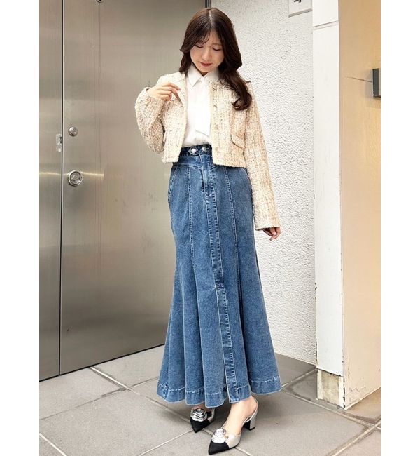 MERCURYDUO「ステッチワークデニムマーメイドスカート」|スカート|