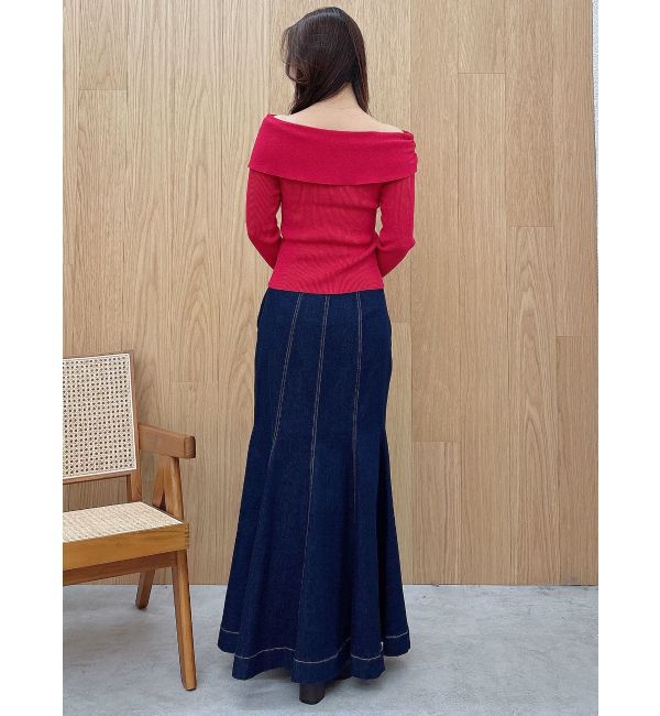 MERCURYDUO「ステッチワークデニムマーメイドスカート」|スカート|