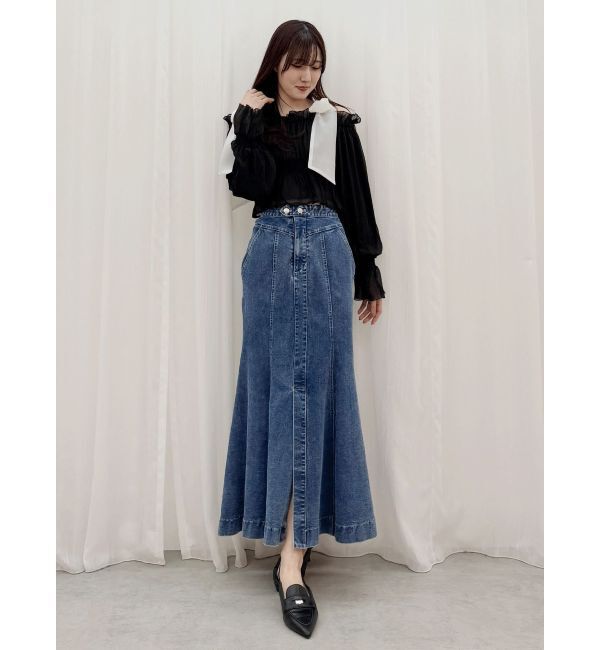 MERCURYDUO「ステッチワークデニムマーメイドスカート」|スカート|