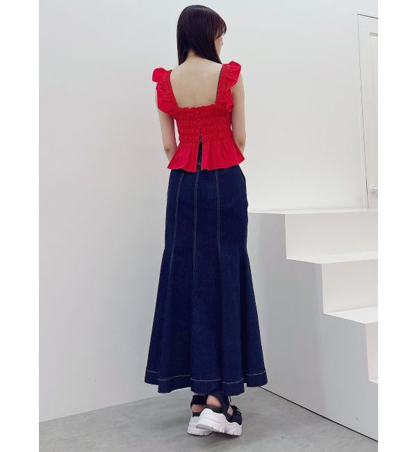 MERCURYDUO「ステッチワークデニムマーメイドスカート」|スカート|