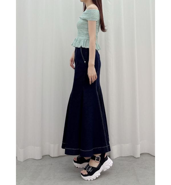 MERCURYDUO「ステッチワークデニムマーメイドスカート」|スカート|