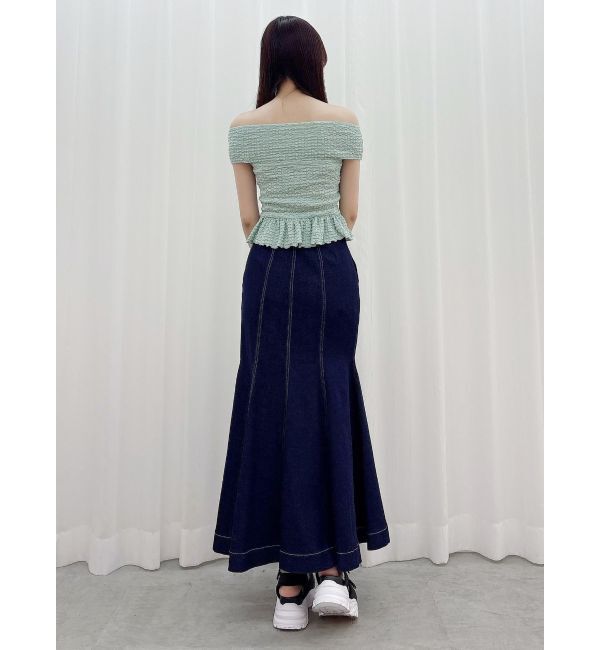 MERCURYDUO「ステッチワークデニムマーメイドスカート」|スカート|