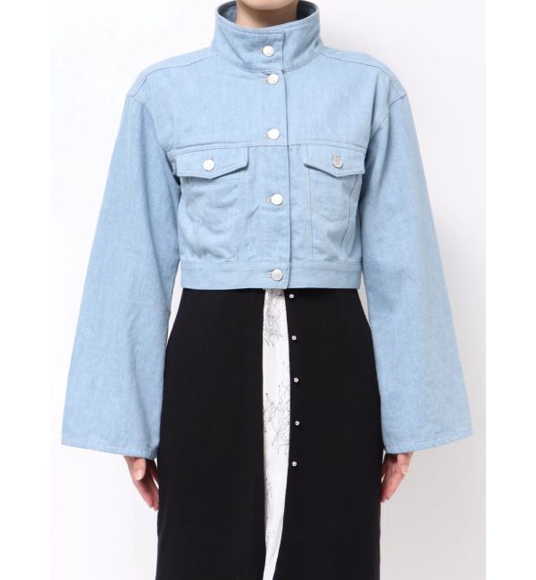 MERCURYDUO「スタンドカラーコルセットデニムジャケット」|デニムジャケット|