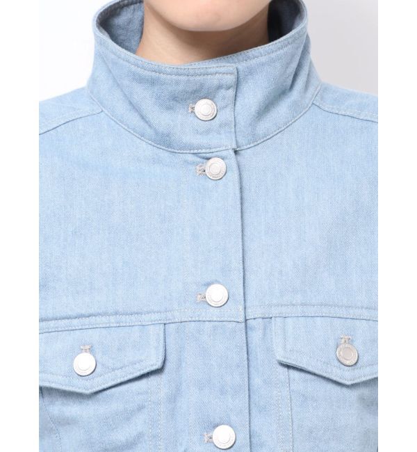 MERCURYDUO「スタンドカラーコルセットデニムジャケット」|デニムジャケット|