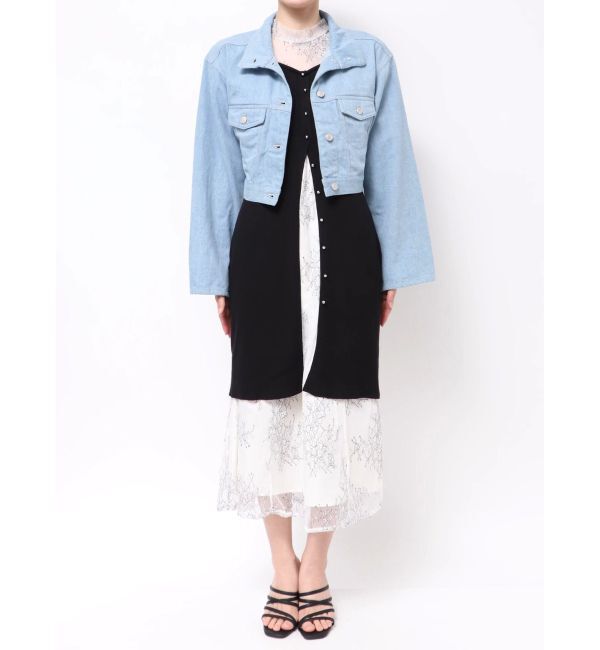 MERCURYDUO「スタンドカラーコルセットデニムジャケット」|デニムジャケット|