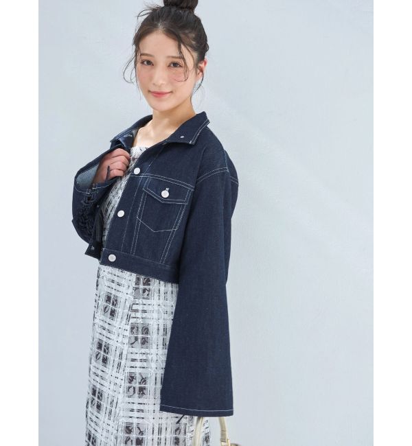 MERCURYDUO「スタンドカラーコルセットデニムジャケット」|デニムジャケット|インディゴ