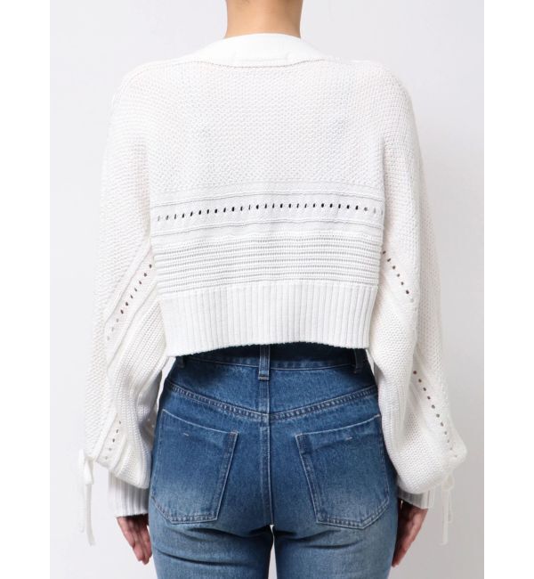 MERCURYDUO「ショルダーレースアップカーデ」|カーディガン|