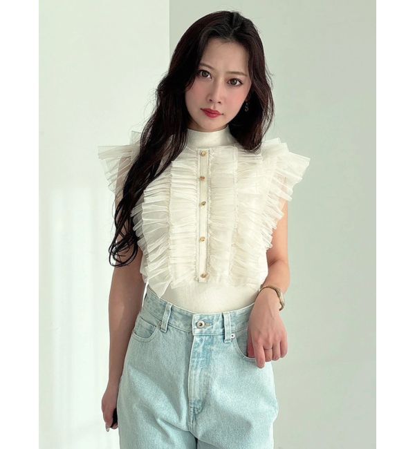 MERCURYDUO「チュールフリルニット」|ニット・セーター|