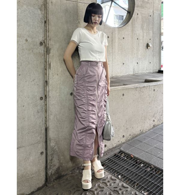 MURUA「ファスナースリットギャザースカート」|スカート|