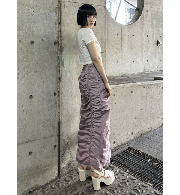 MURUA「ファスナースリットギャザースカート」|スカート|