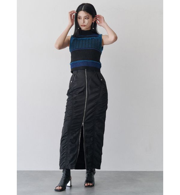 MURUA「ファスナースリットギャザースカート」|スカート|