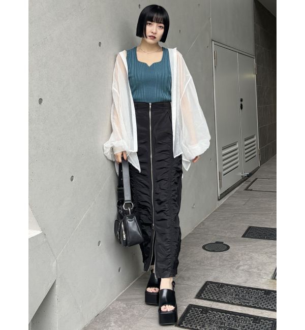 MURUA「ファスナースリットギャザースカート」|スカート|