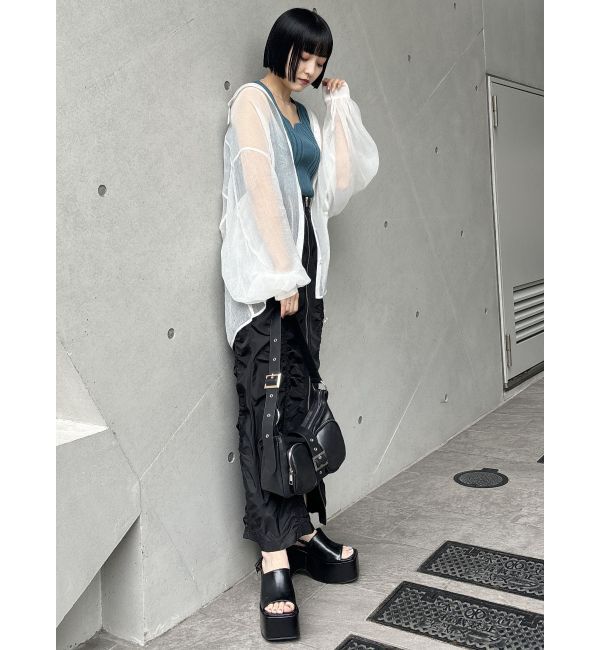 MURUA「ファスナースリットギャザースカート」|スカート|