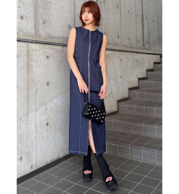 MURUA「サイドベルトジップナローワンピース」|ワンピース|