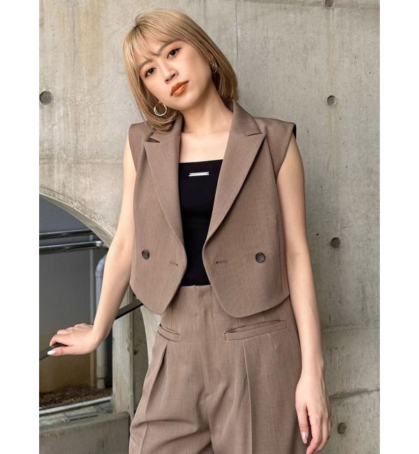 MURUA「ショートテーラードジレ」|ベスト・ジレ|