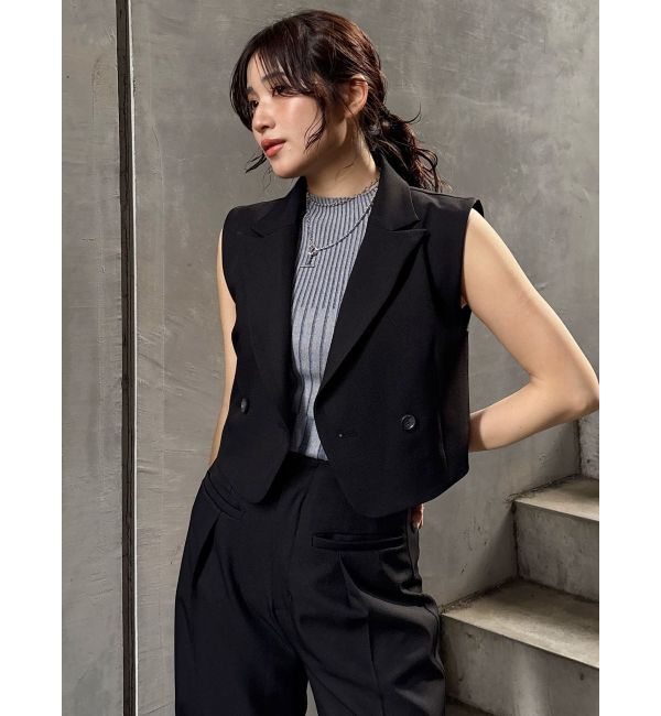 MURUA「ショートテーラードジレ」|ベスト・ジレ|