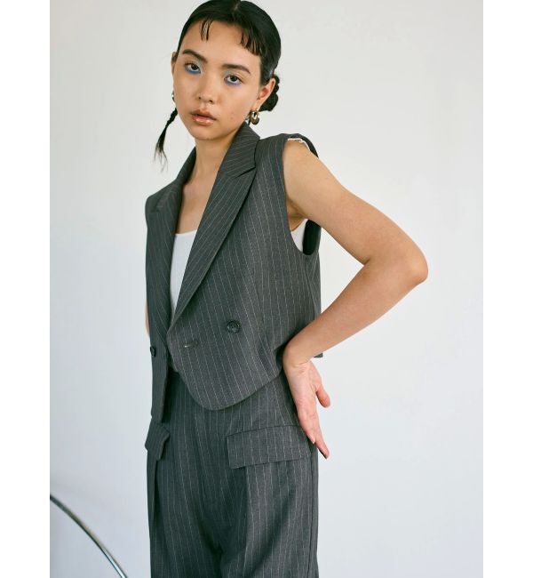 MURUA「ショートテーラードジレ」|ベスト・ジレ|