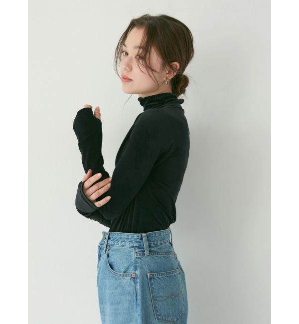 Ungrid「シアーベロアハイネックロングスリーブTee」|Tシャツ・カットソー|
