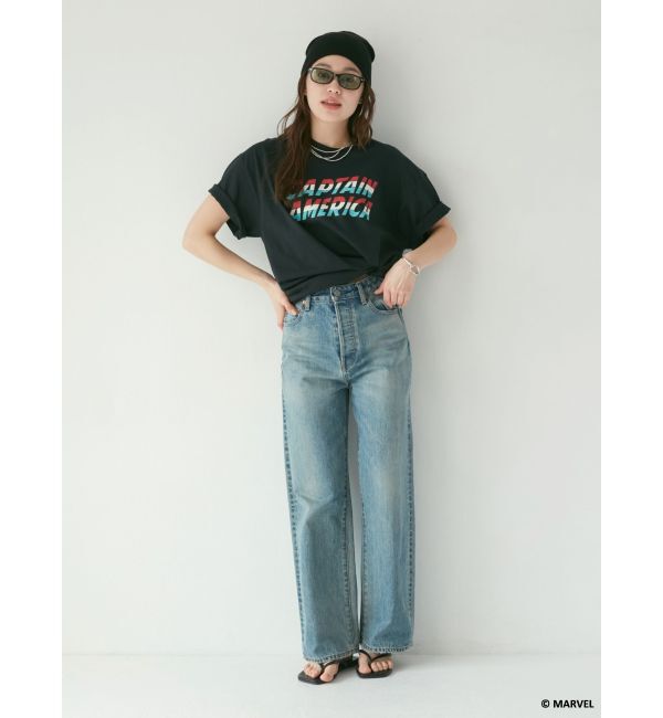 Ungrid「ハイウエストルーズストレートデニム」|デニム|