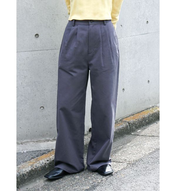 Ungrid「【WEB限定】ツータックチノパンツ」|チノ|チャコールグレー