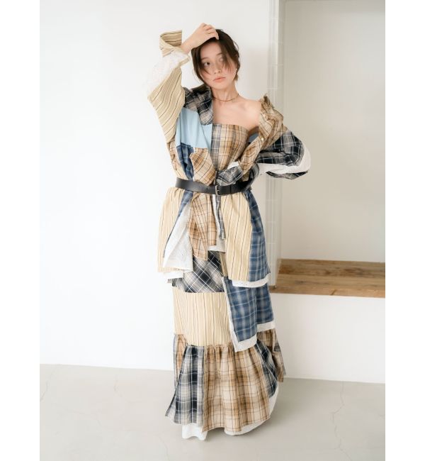 Ungrid「リメイクチェックベアトップ」|チューブトップ|