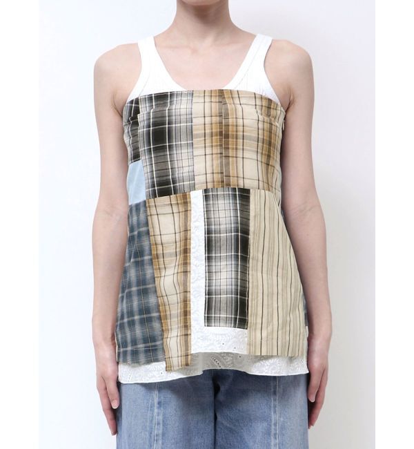 Ungrid「リメイクチェックベアトップ」|チューブトップ|