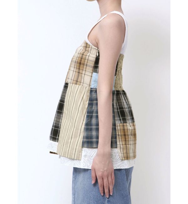 Ungrid「リメイクチェックベアトップ」|チューブトップ|