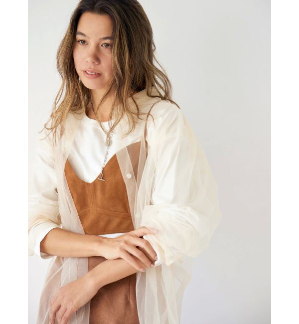 Ungrid「【展示会人気NO.1】チュールレイヤードルーズシャツ」|シャツ・ブラウス|