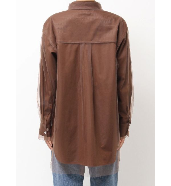 Ungrid「【展示会人気NO.1】チュールレイヤードルーズシャツ」|シャツ・ブラウス|