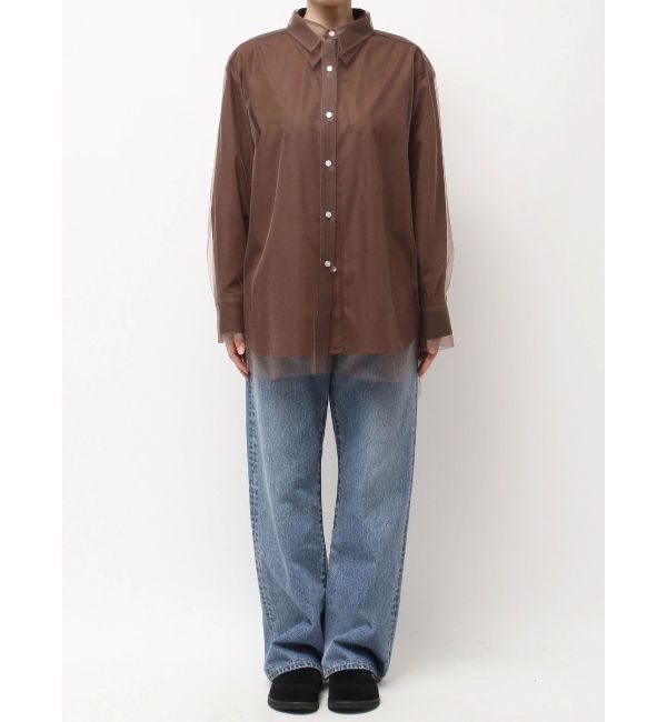 Ungrid「【展示会人気NO.1】チュールレイヤードルーズシャツ」|シャツ・ブラウス|