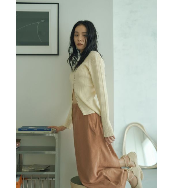 Ungrid「ピーチ起毛フィットフレアスカート」|スカート|オレンジ