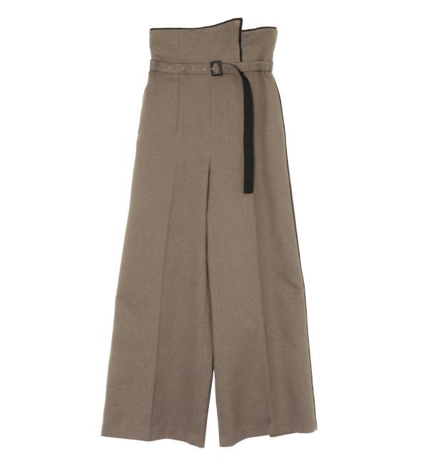 LAGUNAMOON「バイカラーラペルワイドパンツ」|その他|モカ