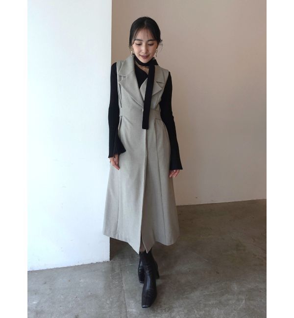 LAGUNAMOON「ボウタイアシンメトリーネックニットプルオーバー」|ニット・セーター|