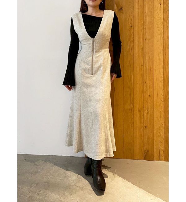 LAGUNAMOON「ボウタイアシンメトリーネックニットプルオーバー」|ニット・セーター|