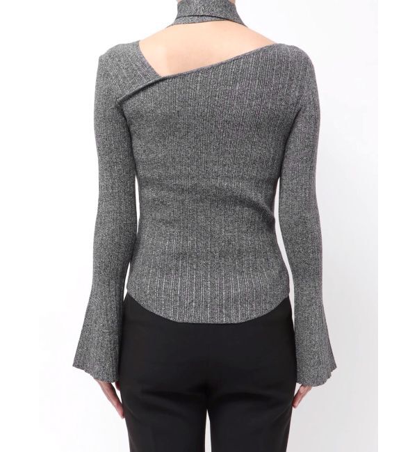 LAGUNAMOON「ボウタイアシンメトリーネックニットプルオーバー」|ニット・セーター|