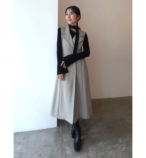 LAGUNAMOON「ボウタイアシンメトリーネックニットプルオーバー」|ニット・セーター|