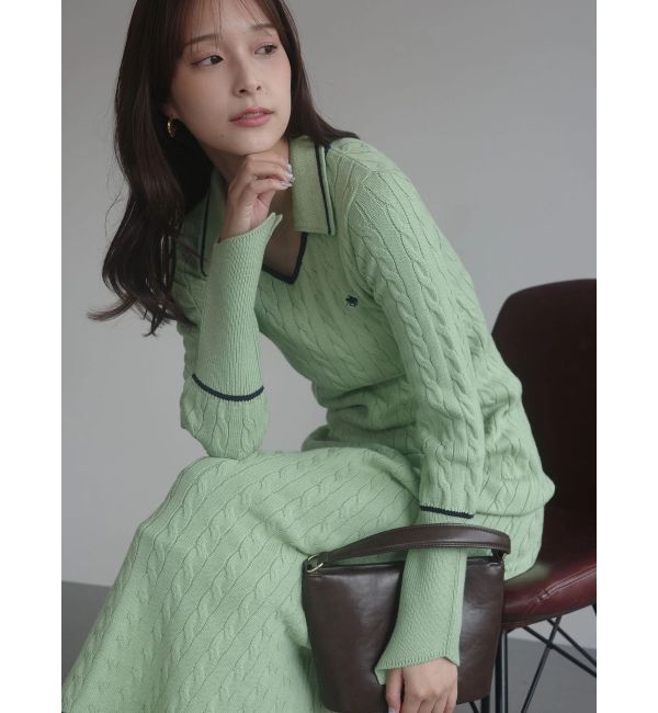 LAGUNAMOON「【POLO BCSコラボ】ケーブルラインニットワンピース」|ワンピース|