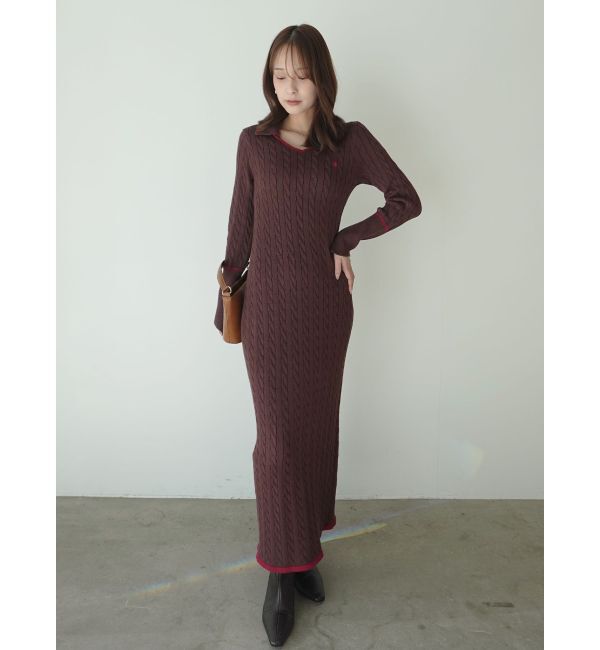 LAGUNAMOON「【POLO BCSコラボ】ケーブルラインニットワンピース」|ワンピース|