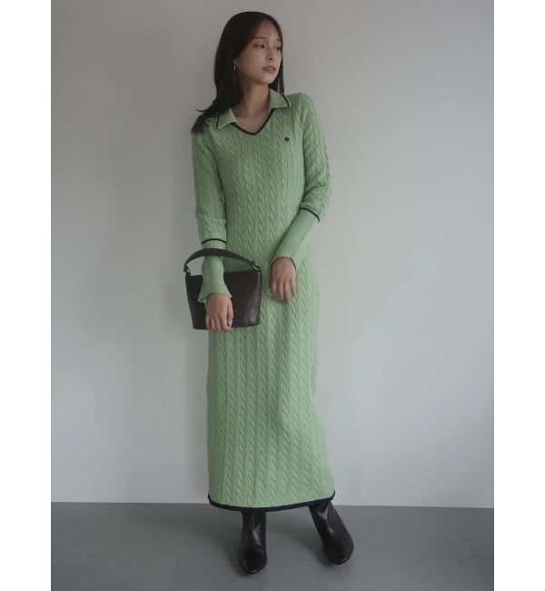 LAGUNAMOON「【POLO BCSコラボ】ケーブルラインニットワンピース」|ワンピース|