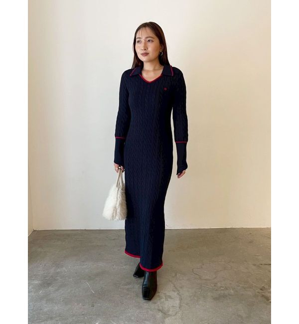 LAGUNAMOON「【POLO BCSコラボ】ケーブルラインニットワンピース」|ワンピース|