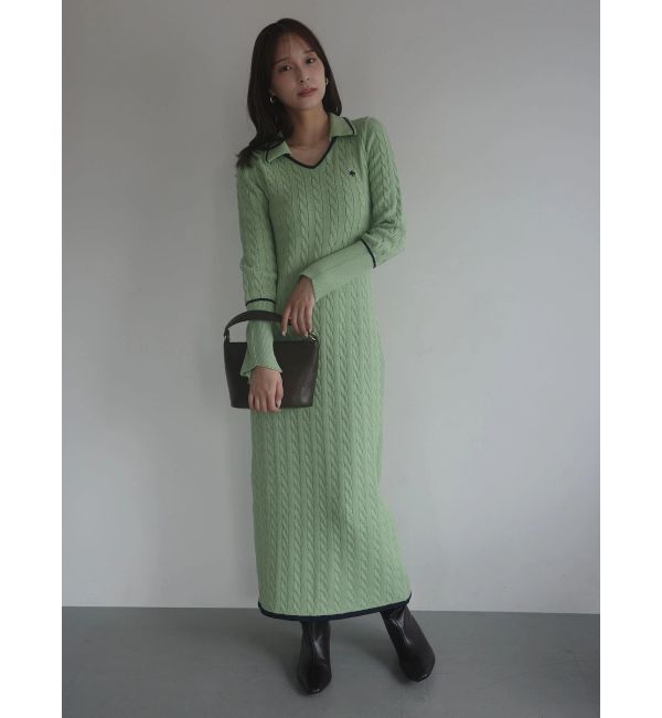LAGUNAMOON「【POLO BCSコラボ】ケーブルラインニットワンピース」|ワンピース|