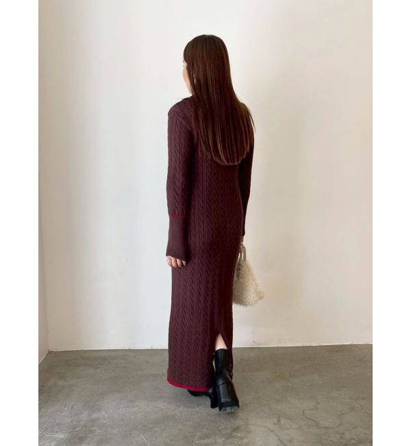 LAGUNAMOON「【POLO BCSコラボ】ケーブルラインニットワンピース」|ワンピース|