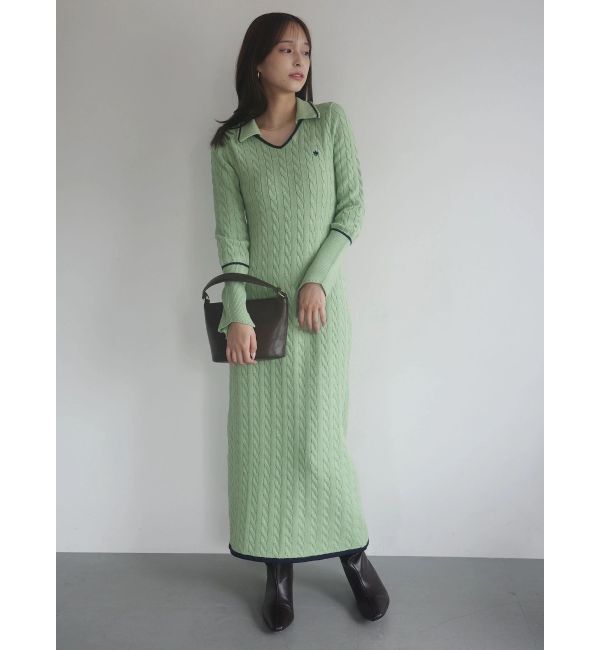 LAGUNAMOON「【POLO BCSコラボ】ケーブルラインニットワンピース」|ワンピース|