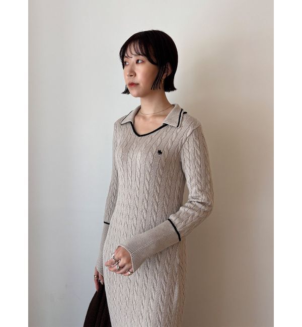 LAGUNAMOON「【POLO BCSコラボ】ケーブルラインニットワンピース」|ワンピース|