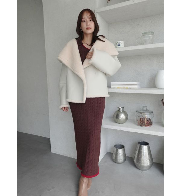 LAGUNAMOON「【POLO BCSコラボ】ケーブルラインニットワンピース」|ワンピース|