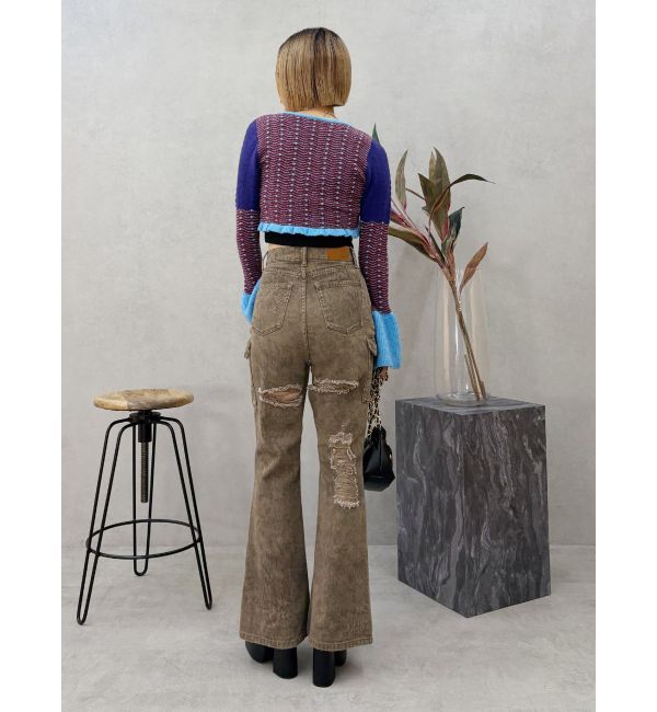 EVRIS「オリジナルパターンショートニットカーディガン」|ニット・セーター|